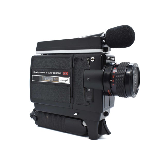 Mid-Century Modern Mid 20th Century Elmo Super 8 Sound 350sl Macro Movie Camera With Telescoping Microphone and Original Kodak Film For Sale - Image 3 of 11