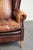 Vintage English Cowhide Wing Armchair For Sale - Image 9 of 13