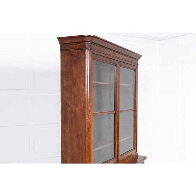 Large Antique Italian Walnut Bookcase, 1800s For Sale - Image 11 of 12