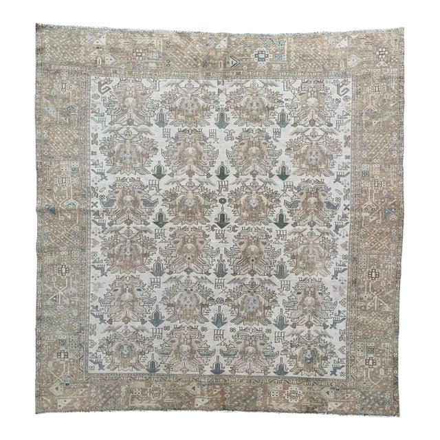 1960s Old Persian Karajeh Area Rug 7x7 For Sale