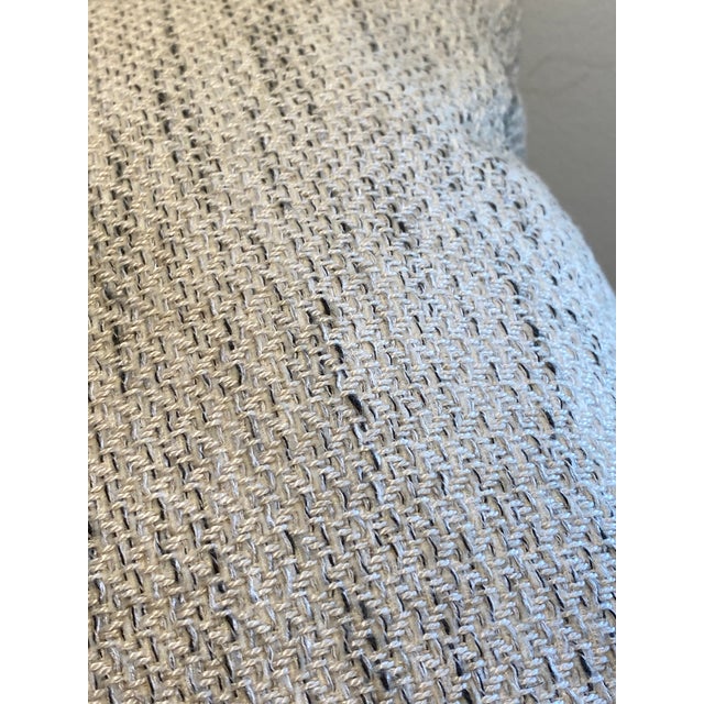 Ivory and Black Stria Decorative Throw Pillow For Sale - Image 4 of 4