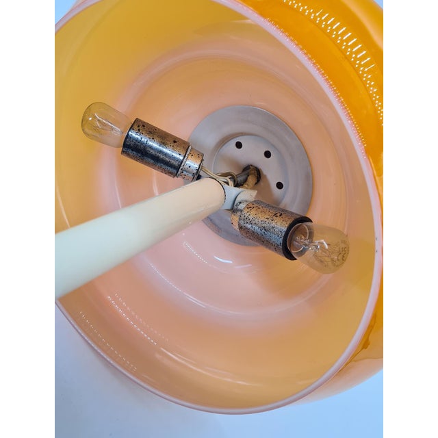 Beige Space Age Table Lamp with Orange Glass Shade, Europe, 1970s For Sale - Image 8 of 12