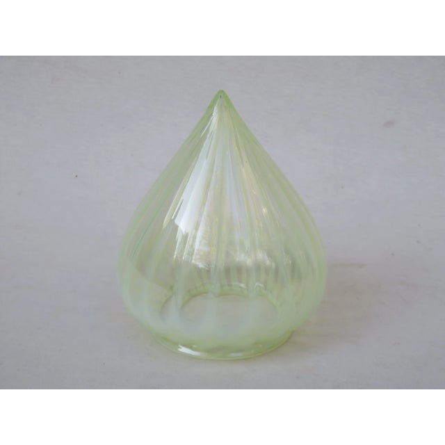 Small Antique Art Nouveau Wrought Iron and Glass Ceiling Lamp For Sale - Image 15 of 18