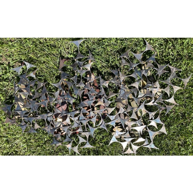 Late 20th Century Vintage MCM Marc Creates Brutalist Metal Sailboat Wall Sculpture 32" Long For Sale - Image 5 of 6