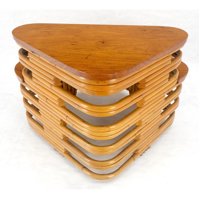 Mid 20th Century Paul Frankl Side Table Rattan Bamboo Mid Century Modern c1960s MINT For Sale - Image 5 of 13