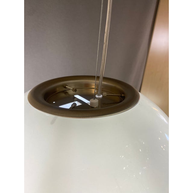 Mid-Century Modern Contemporary Vanished White Sphere in Murano Glass Pendant Light For Sale - Image 3 of 12