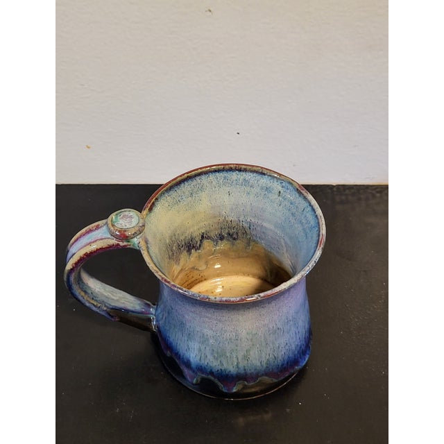 1990s Studio Pottery Mug Gradient Blue Purple For Sale In San Francisco - Image 6 of 14