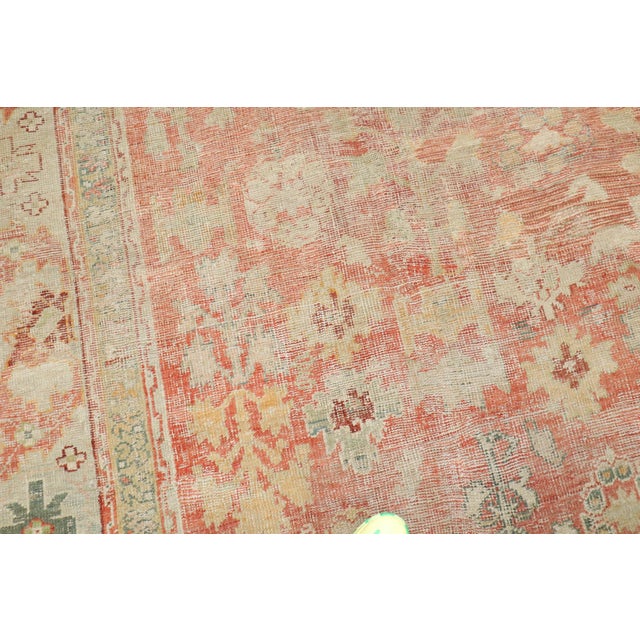 Early 20th Century Antique Zabihi Collection Turkish Oushak Worn Square Rug - 10'6" x 11' For Sale - Image 9 of 12