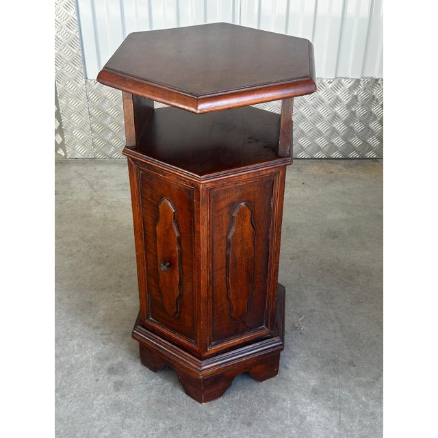 20th Century Hexagonal Side Table in Mahogany Wood, 1950s For Sale - Image 12 of 18