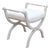 Swedish 1830s Empire Style Painted and Upholstered Stool with Spindle Arms For Sale