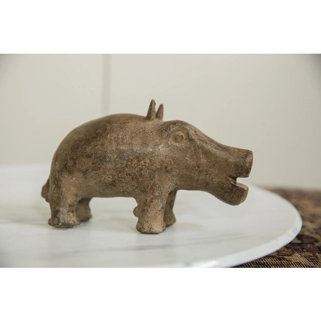 Figurative Vintage African Bronze Hippo For Sale - Image 3 of 5