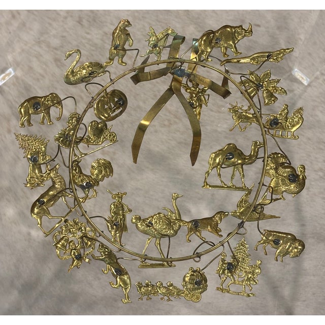 Vintage Petite Choses Brass Holiday Wreath For Sale - Image 12 of 13