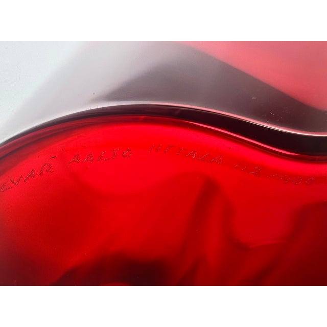 Ruby Red Iconic Alvar Aalto Savoy Vase Ruby Red Iittala Finland Scandinavian For Sale - Image 8 of 8