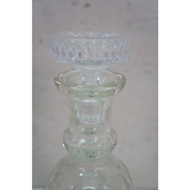 Vintage American Faceted Cut Crystal Liquor Wine Bar Bottle Decanter For Sale - Image 6 of 17
