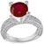 2 Carat Round Treated Ruby and Diamond Platinum Ring For Sale - Image 15 of 18