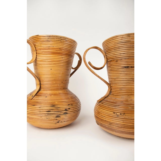 Rattan Amphorae or Vases from Vivai Del Sud, Italy, 1960s, Set of 2 For Sale - Image 11 of 13