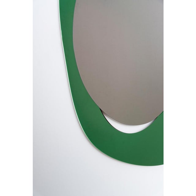 Glass Handcrafted Large Soul Me Mirror in Green and Tinted Bronze by Pon Design For Sale - Image 7 of 11
