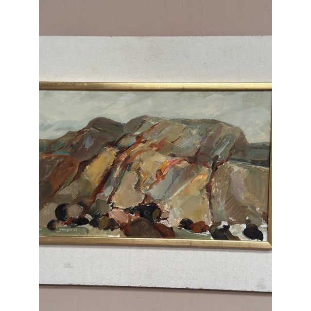 S.E. Hellqvist, Landscape Composition, 1968, Oil Painting on Board Formation, Framed For Sale - Image 8 of 15