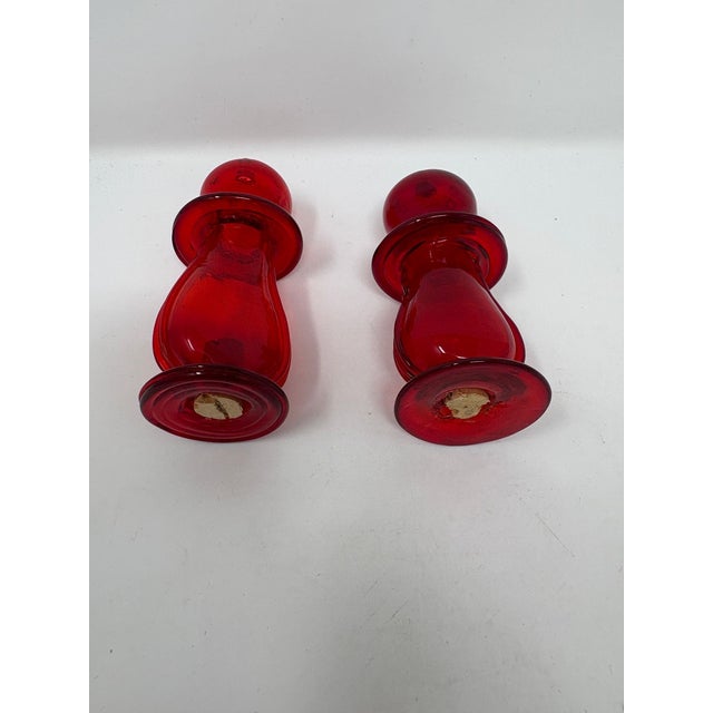 Traditional 1950s Murano Glass Ruby Salt and Pepper - a Pair For Sale - Image 3 of 5