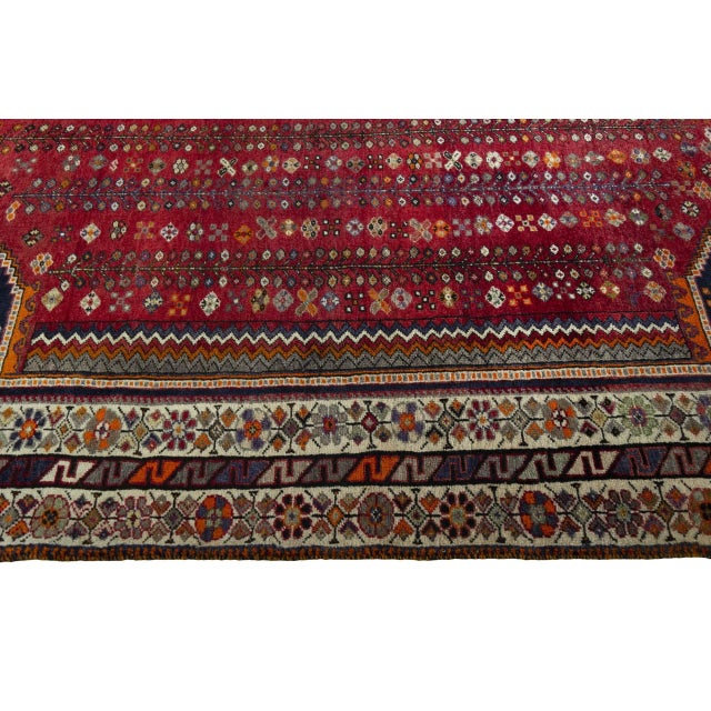 Textile Hand-Knotted Shiraz Ghashghai Rug For Sale - Image 7 of 11