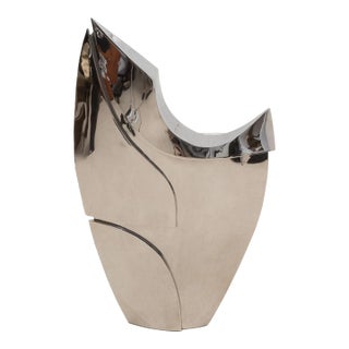 Modern Abstract L Sculpture in Stainless by Patrick Coard Paris For Sale