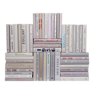 Decorative Books - Marble Book Wall - Set of 50 Grey Books For Sale