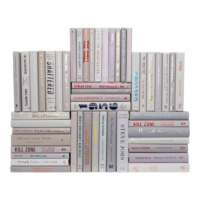 Decorative Books - Marble Book Wall - Set of 50 Grey Books For Sale