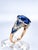 Art Deco Platinum Blue Sapphire Ring, 5.76ct No Heat, Diamonds, 1930 For Sale In Los Angeles - Image 6 of 11