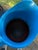 Vintage Farmhouse Portuguese Glazed Terracotta Ewer Blue Pitcher For Sale - Image 4 of 9