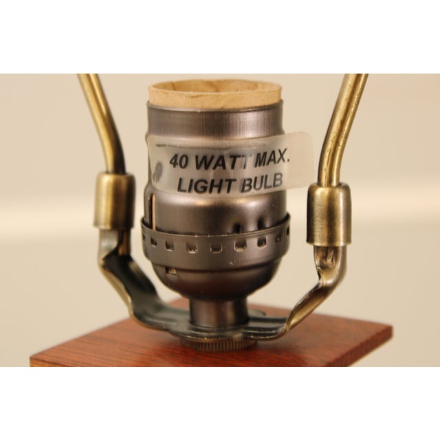 Pair Stickley Mission Oak Slag Glass Lamps For Sale - Image 11 of 18