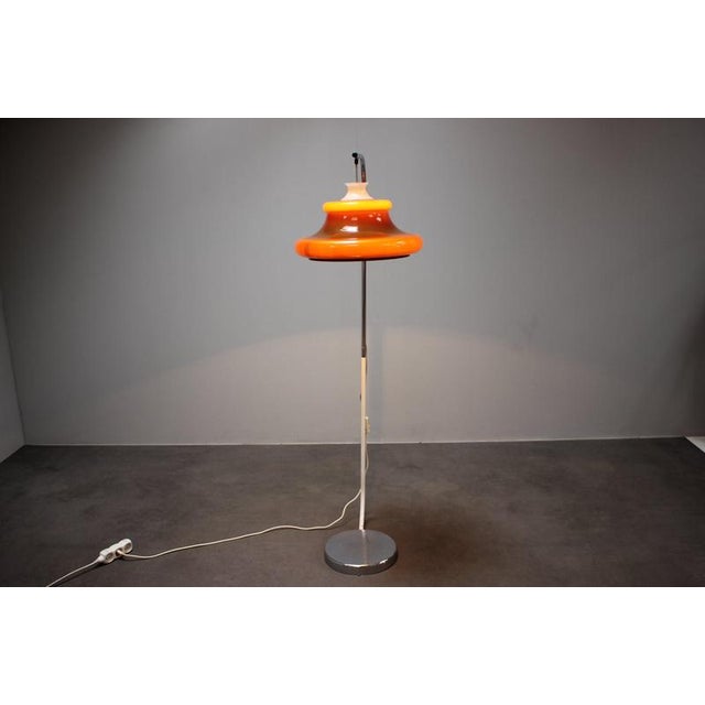 Hungarian Space Age Floor Lamp in Orange Plastic and Chrome, 1970s For Sale - Image 14 of 17