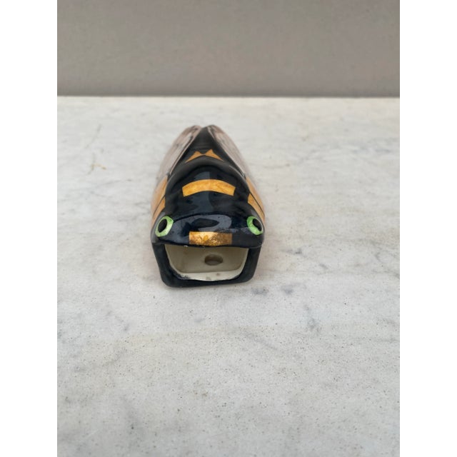 French Majolica Cicada Wall Pocket Vallauris Circa 1950 For Sale In Austin - Image 6 of 7