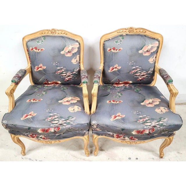 Vintage Designer French Provincial Accent Chairs by Emanuel - Set of 2 For Sale - Image 4 of 13