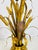 Metal Pair of Maison Jansen Style Gilt Metal Lamps With Cattail Motif – France 1950's For Sale - Image 7 of 12