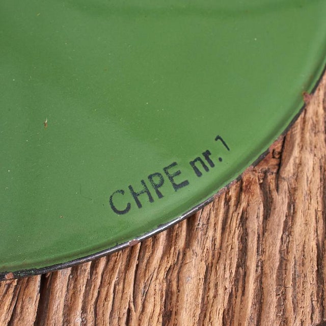 1930s Vintage French Coolie Enamel Pendant Light in Green, 1930s For Sale - Image 5 of 6