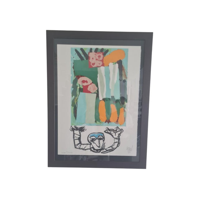 Karel Appel, Abstract Composition, 1970s, Lithograph, Framed For Sale - Image 4 of 4