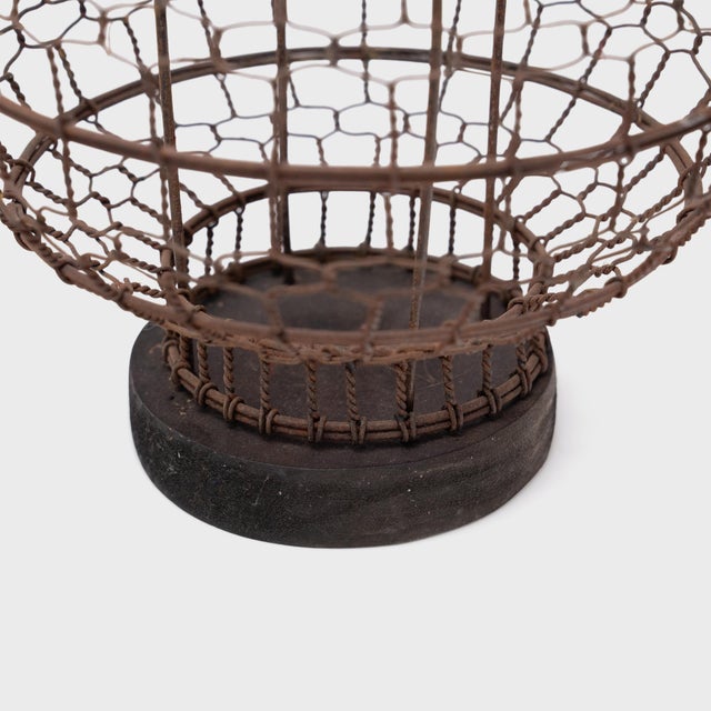 Chinese Hanging Wire Lantern, C. 1950 For Sale - Image 4 of 4