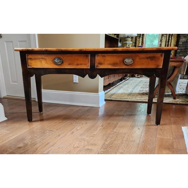 A BAKER MILLING ROAD Italian Solid Maple 2 Drawer Console Sofa Table Made in Italy. All the hallmarks of quality...