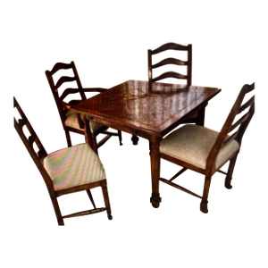 Guy Chaddock English Parquet Dining Table With 6 Chairs
