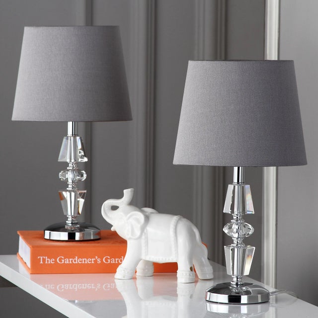 16 Inch H Tiered Crystal Table Lamp in Clear - a Pair For Sale In Philadelphia - Image 6 of 8
