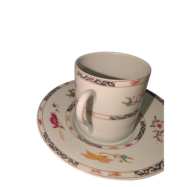 Chinoiserie 1980s Limoges "Formose" Demitasse Cup and Saucer For Sale - Image 3 of 9