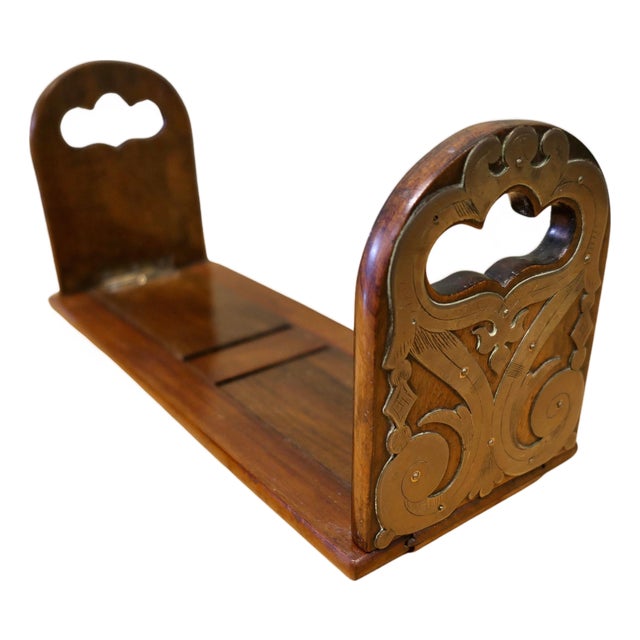 Art Nouveau Pierced Brass Folding Book Slide, 1890s For Sale