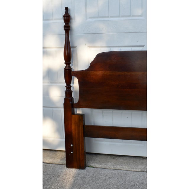 Cherry Queen/Full Headboard Vintage Poster Bed Chippendale Style For Sale - Image 4 of 13