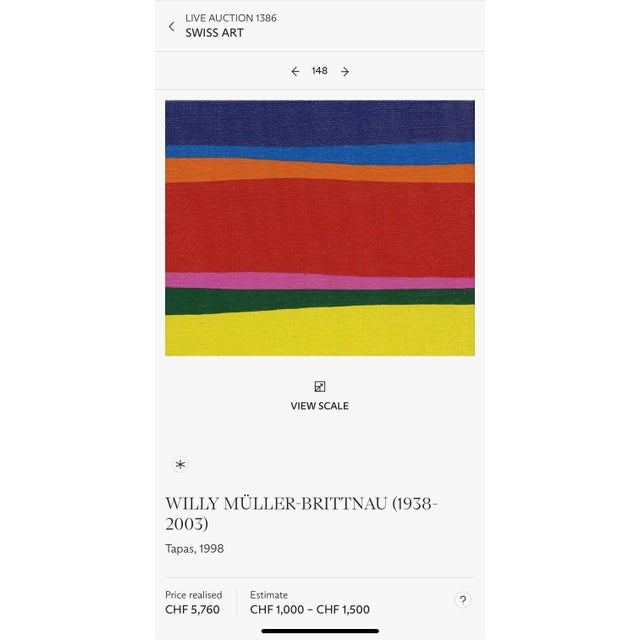 1990s Willy Müller-Brittinau (1938-2008), Modern Abstract Acrylic, Painted on Stretched Canvas, Signed on Verso, Dated, Framed For Sale - Image 5 of 5
