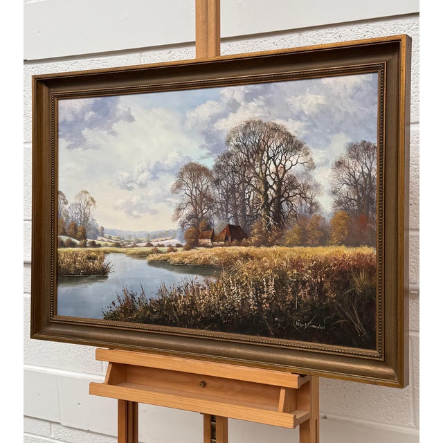 Farmhouse by a River in the English Countryside by 20th Century British Artist 1975 Circa For Sale - Image 18 of 18