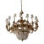 Antique Beaux Arts Bronze Crystal Basket 16 Light Chandelier Rewired For Sale