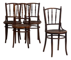 Vintage Viennese Style Chairs, 1920s, Set of 4