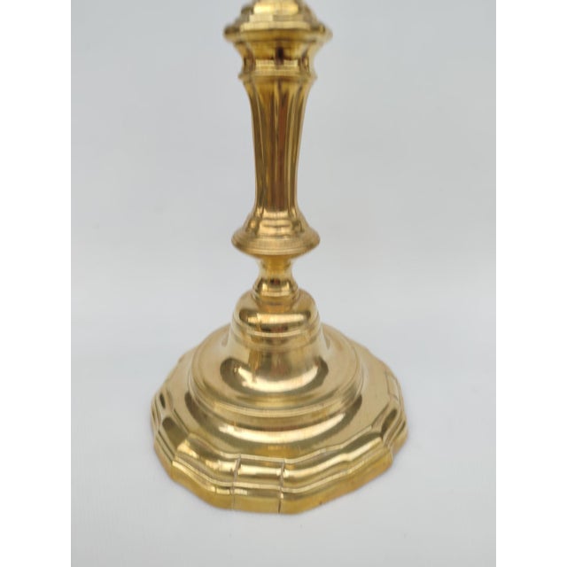 Pair of Solid Brass Candlesticks, Early 18th Century, Regency Period. A magnificent pair of candlesticks, well-maintained...