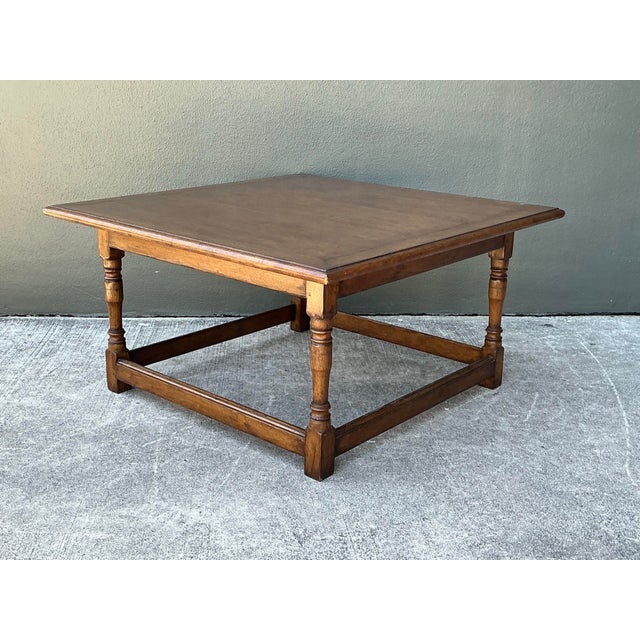 Camel Vintage Turned Wood Coffee Table For Sale - Image 8 of 12