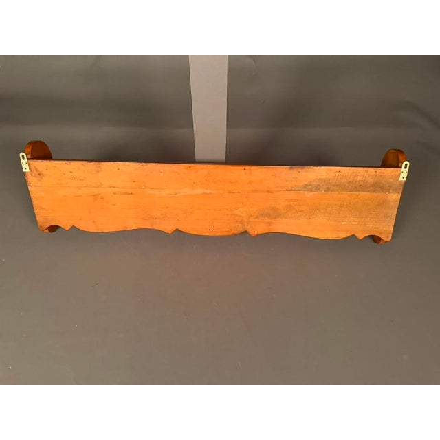 French 19th Century Cherry Wall-Mounted Shelf With Five Bronze Hooks, Circa 1890 For Sale - Image 10 of 16